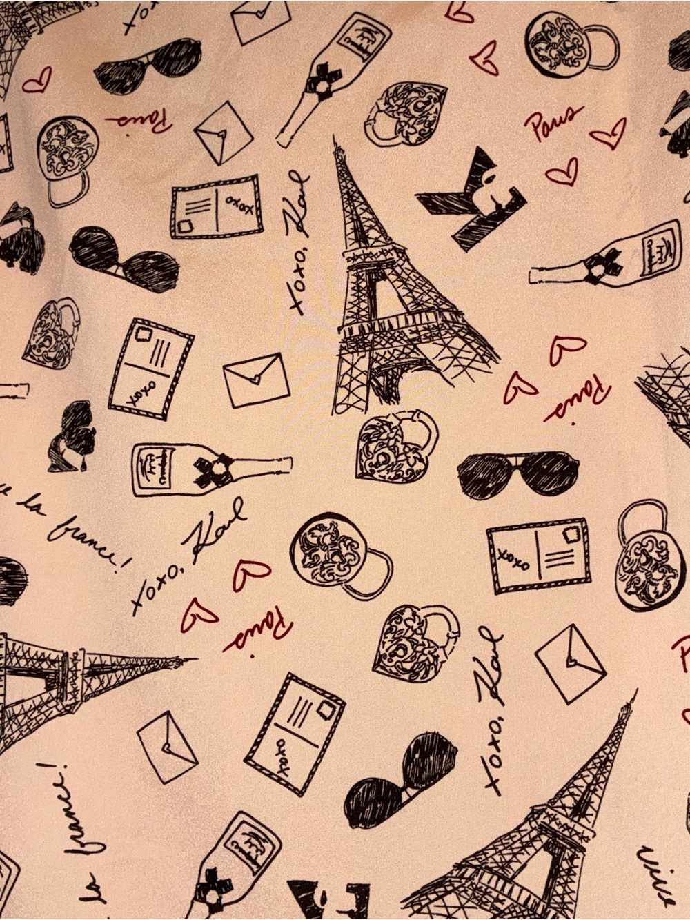 Karl Lagerfeld Pink Paris Theme Print Button-Up Shirt - Picture 8 of 11